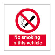 No Smoking In This Vehicle Sign